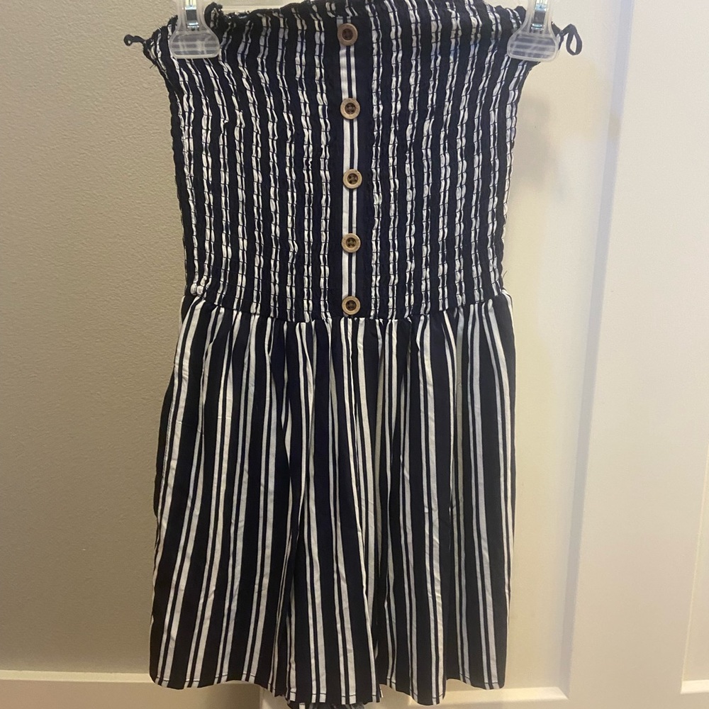 Garage Smocked Strapless Romper